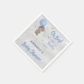 Baby shower teddy beer servet (Hoek)