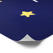 Baby shower teddy beestjongen blauw welkom poster (Hoek)