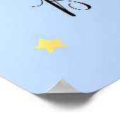 Baby shower teddy beestjongen blauw welkom poster (Hoek)