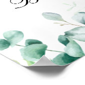 Baby shower teddy bek blauw eucalyptusbos poster (Hoek)