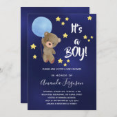 Baby shower teddy bek kaart (Voorkant / Achterkant)