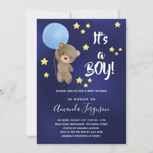 Baby shower teddy bek kaart