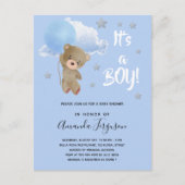 Baby shower teddy bek uitnodiging briefkaart (Voorkant)