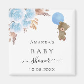 Baby shower teddy berenbok magneet (Voorkant)