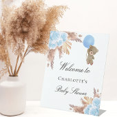 Baby shower teddy berenbok reclamebord met voetstuk