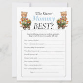 Baby Shower teddy Bloemen Jongen Wie Kent Moeders  Kaart (Voorkant)