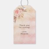 Baby Shower teddy blush pampasgras bedankje Cadeaulabel (Achterkant)