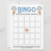 Baby Shower Teddy Boy Bubbly Blauwe Bingo Game  Kaart (Voorkant)