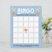 Baby Shower Teddy Boy Bubbly Blauwe Bingo  Kaart (Staand voorkant)