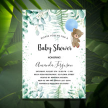 Baby shower teddy boy eucalyptusbos