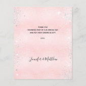 Baby shower teddy draagt roze dank je creditcard (Achterkant)