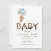 baby shower Teddy feestuitnodigingen Aankondiging (Voorkant)