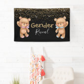 Baby shower Teddy Geslacht Onthulling Uitnodiging Spandoek (Insitu)