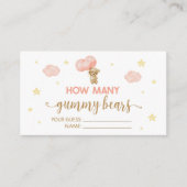 Baby Shower Teddy Hoeveel Gummibeertjes Spelkaarte Informatiekaartje (Voorkant)
