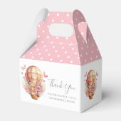 Baby shower Teddy Hot Air Ballon Soft Pink Favor Bedankdoosjes (Achterkant)