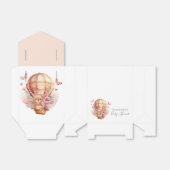 Baby shower Teddy Hot Air ballon, we wachten af Bedankdoosjes (Uitgevouwen)