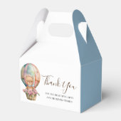 BABY SHOWER Teddy Hot Air Ballonblauw Bedankdoosjes (Achterkant)