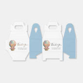 BABY SHOWER Teddy Hot Air Ballonblauw Bedankdoosjes (Uitgevouwen)