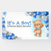 Baby shower Teddy is een jongen Spandoek (Horizontaal)