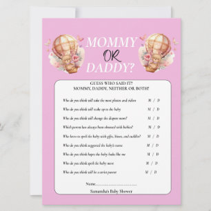 Baby Shower Teddy Mama of Papa Heteluchtballon Kaart
