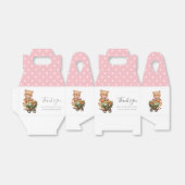 Baby shower Teddy Soft Pink Floral Rustic Bedankdoosjes (Uitgevouwen)