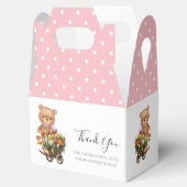 Baby shower Teddy Soft Pink Floral Rustic Bedankdoosjes (Geopend)
