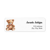 Baby shower teddy vermeldt het adres van de terugk etiket (Voorkant)