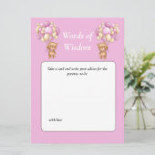 Baby shower Teddy Wisdom Pink Kaart (Staand voorkant)