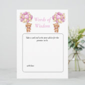 Baby shower Teddy Wisdom Pink poker stippen Kaart (Staand voorkant)