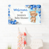 Baby shower Teddyballonnen Blauw Spandoek (Insitu)