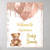 Baby shower teddybeer ballons folie afdrukken (Voorkant)