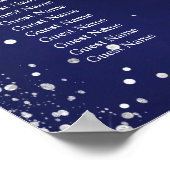 Baby shower Teddybeer Boy Navy Blue Zitkaart Poster (Hoek)