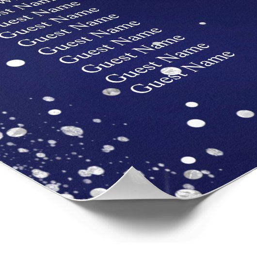 Baby shower Teddybeer Boy Navy Blue Zitkaart Poster (Hoek)