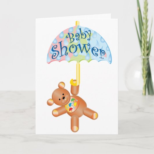 Baby shower teddybeer kaart (Voorkant)
