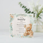 Baby shower teddybeer kaart (Staand voorkant)