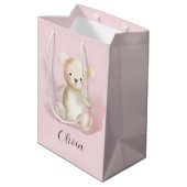 Baby shower teddybeer medium cadeauzakje (Achterkant Gekanteld)