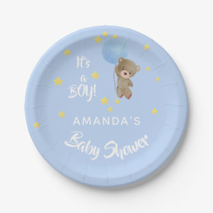 Baby shower teddybeer papieren bordje