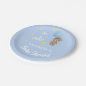 Baby shower teddybeer papieren bordje (Gekanteld)