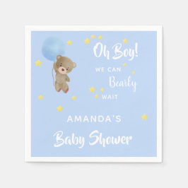 Baby shower teddybeer servet