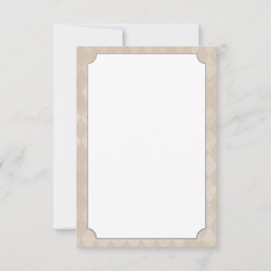 Baby shower teddybeer | Tan Argyle Bedankkaart (Achterkant)