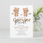 baby shower teddyberen uitnodiging (Staand voorkant)