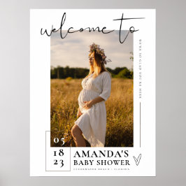 Baby shower teken foto welkom teken Poster