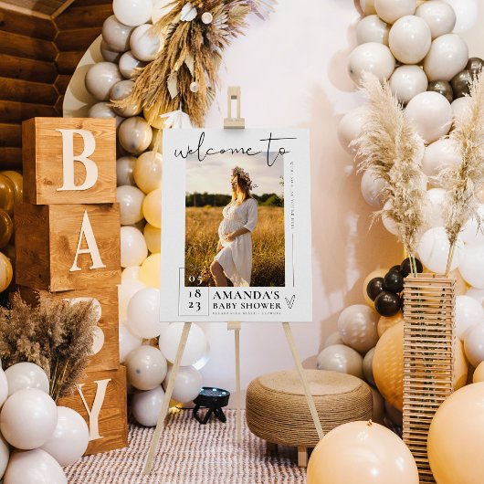 Baby shower teken foto welkom teken Poster