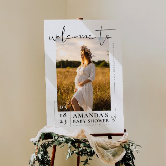 Baby shower teken foto welkom teken Poster