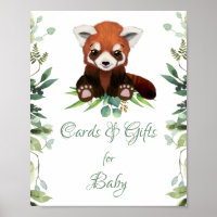 Baby shower Teken Gifts & Kaarten Rood panda Beer