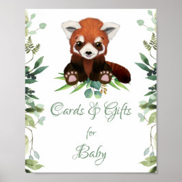 Baby shower Teken Gifts & Kaarten Rood panda Beer Poster