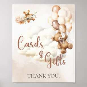 Baby shower Teken KAARTEN EN GESCHENKEN Beer Ballo Poster