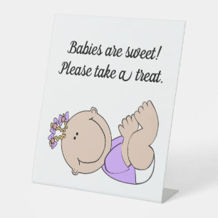 Baby shower tekenen reclamebord met voetstuk