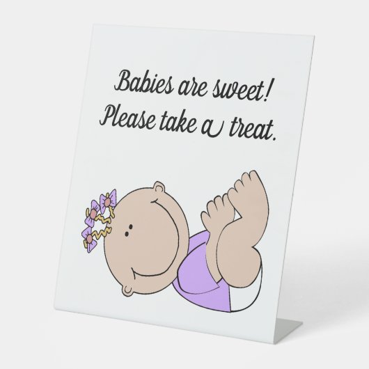 Baby shower tekenen reclamebord met voetstuk (Voorkant)