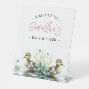 Baby shower tekenen Schattigee eendjes Reclamebord Met Voetstuk